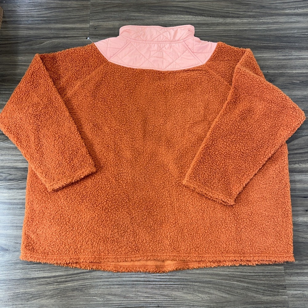 Vera Bradley Teddy Bear Fleece Colorblock Pullover Sweatshirt Orange/Pink xxl - Picture 5 of 7